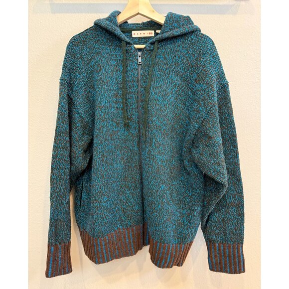 Marni Sweaters - Marni x Uniqlo Mix Color Oversize Knit Wool Blend Full Zip Hoodie Sweater Medium